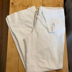 J. Crew White Linen Pants